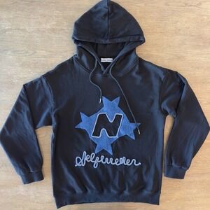 Aelfric Eden Sweatshirt Stellaris Embroidered Oversized Hoodie-Black Combo-Sz XS